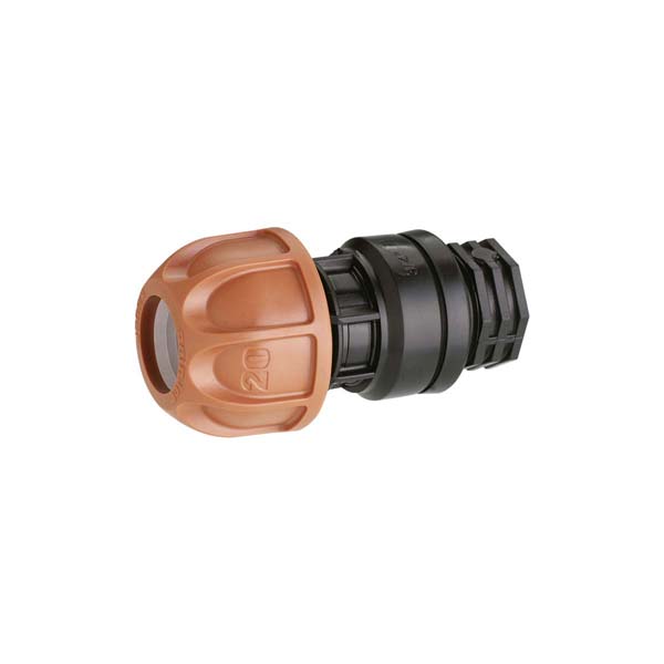 F. 3/4” (20 - 27 mm) - 1/2” (15 - 21 mm) Threaded connector Ø 20 mm