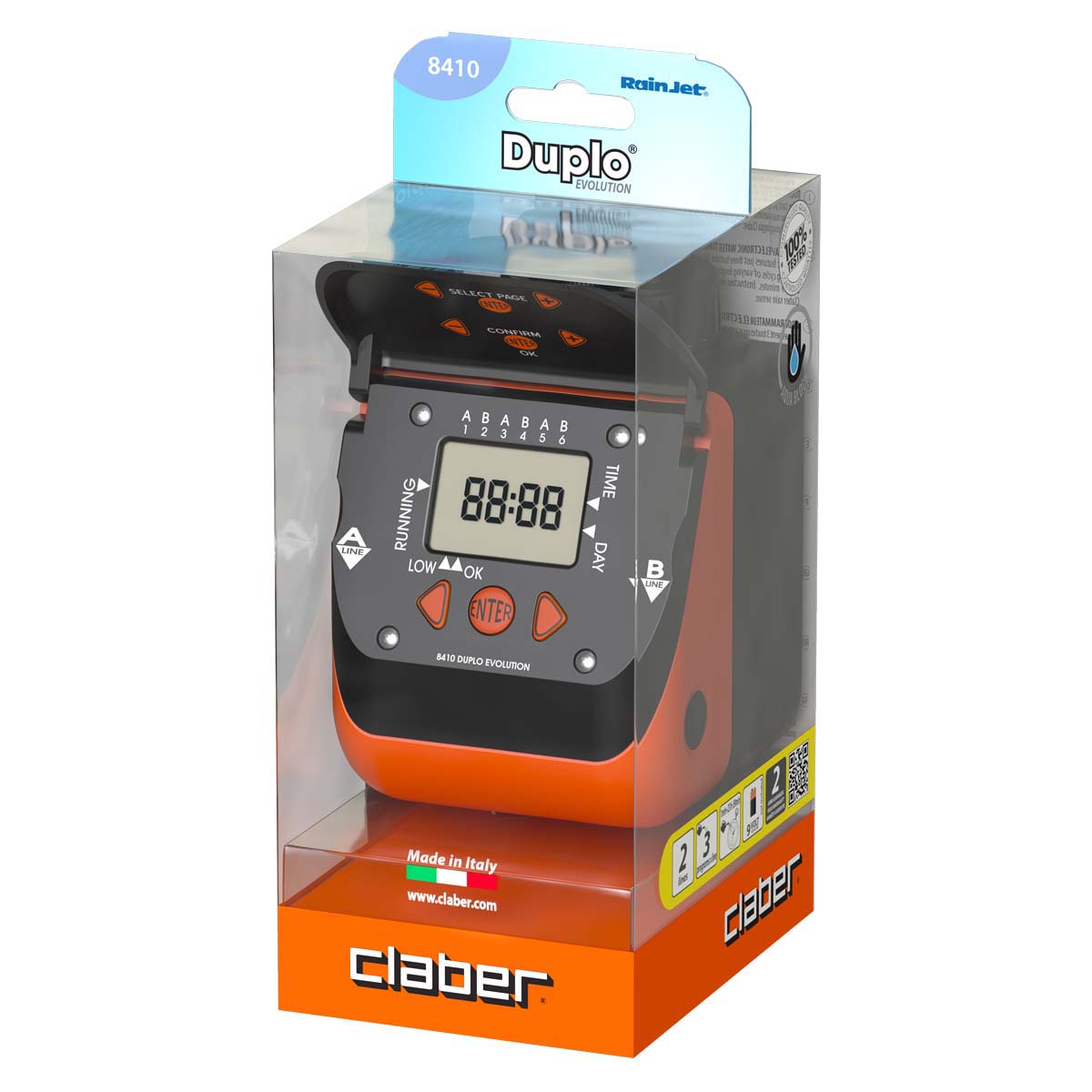 8410' 3 programmi Claber PROGRAMMATORE ELETTRONICO 'AQUAUNO DUPLO EVOLUTION 'Art 