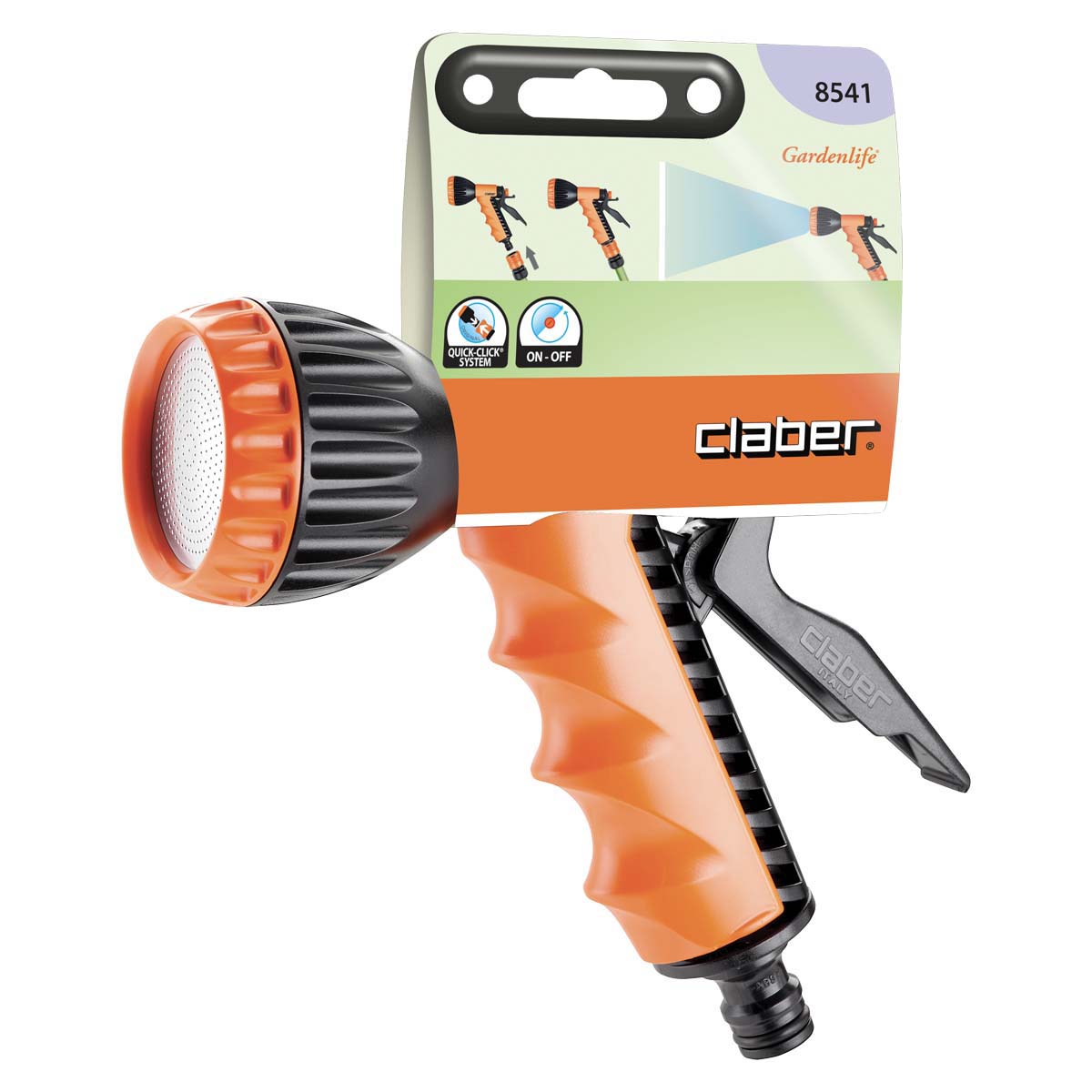 8541' blocco getto blister Claber PISTOLA DOCCIA PER IRRIGAZIONE 'ERGO' 'Art 