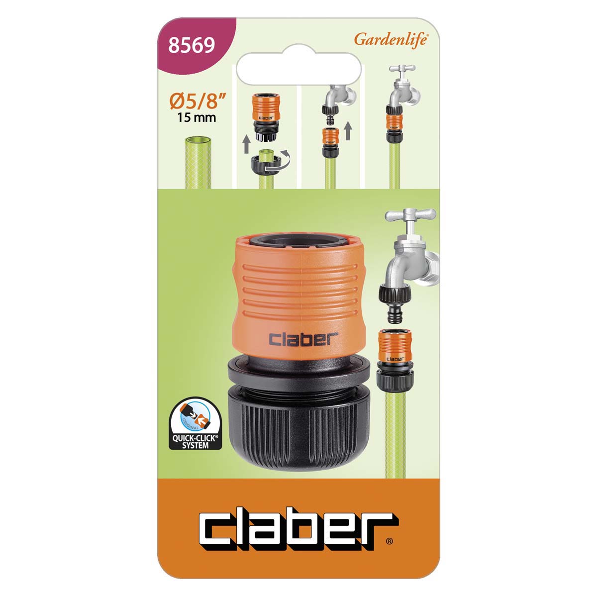 Claber Claber Quick-Click Frizione per Tubi 5/8 " 