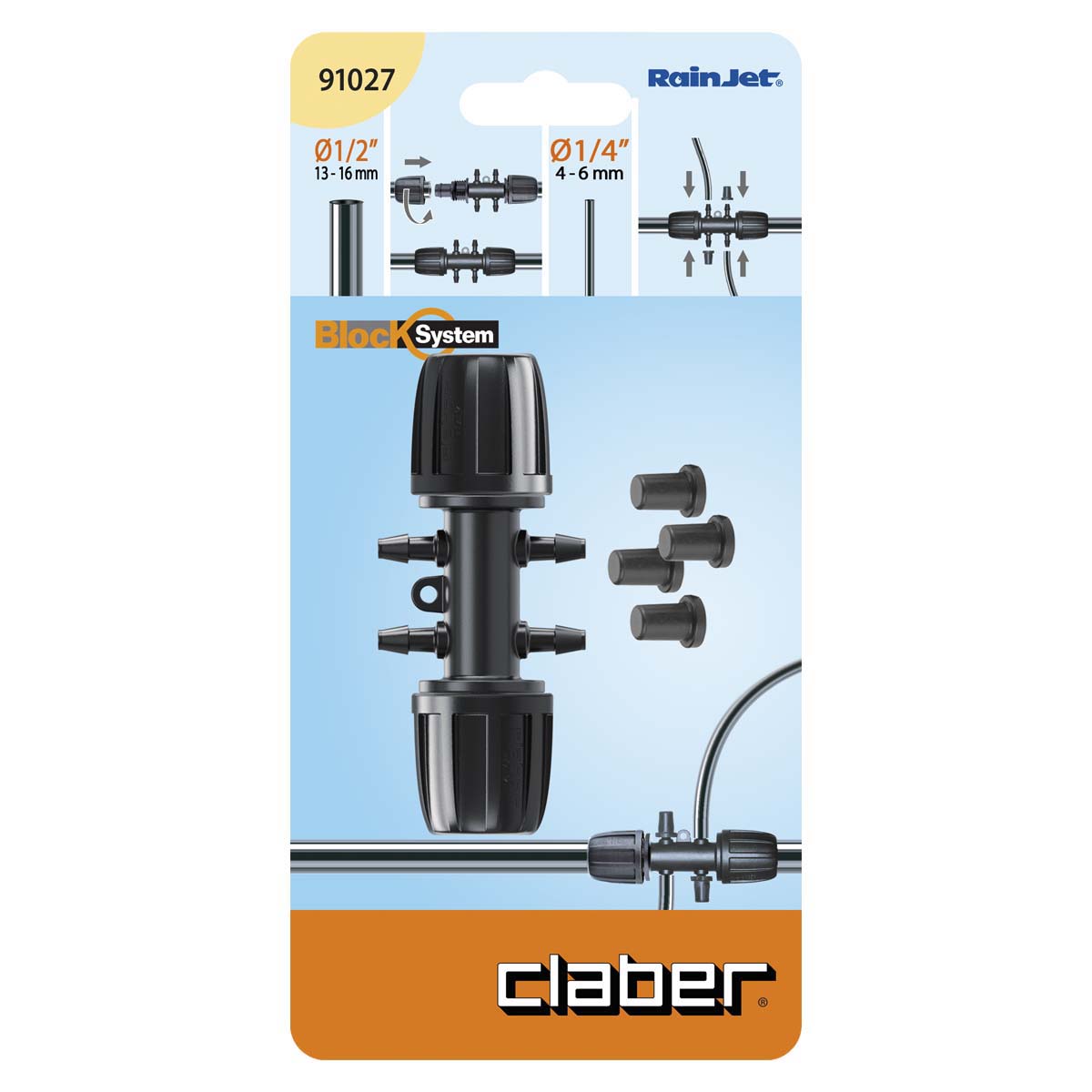 Claber Raccordo 1/2" 4 uscite da 1/4" Claber 99027 