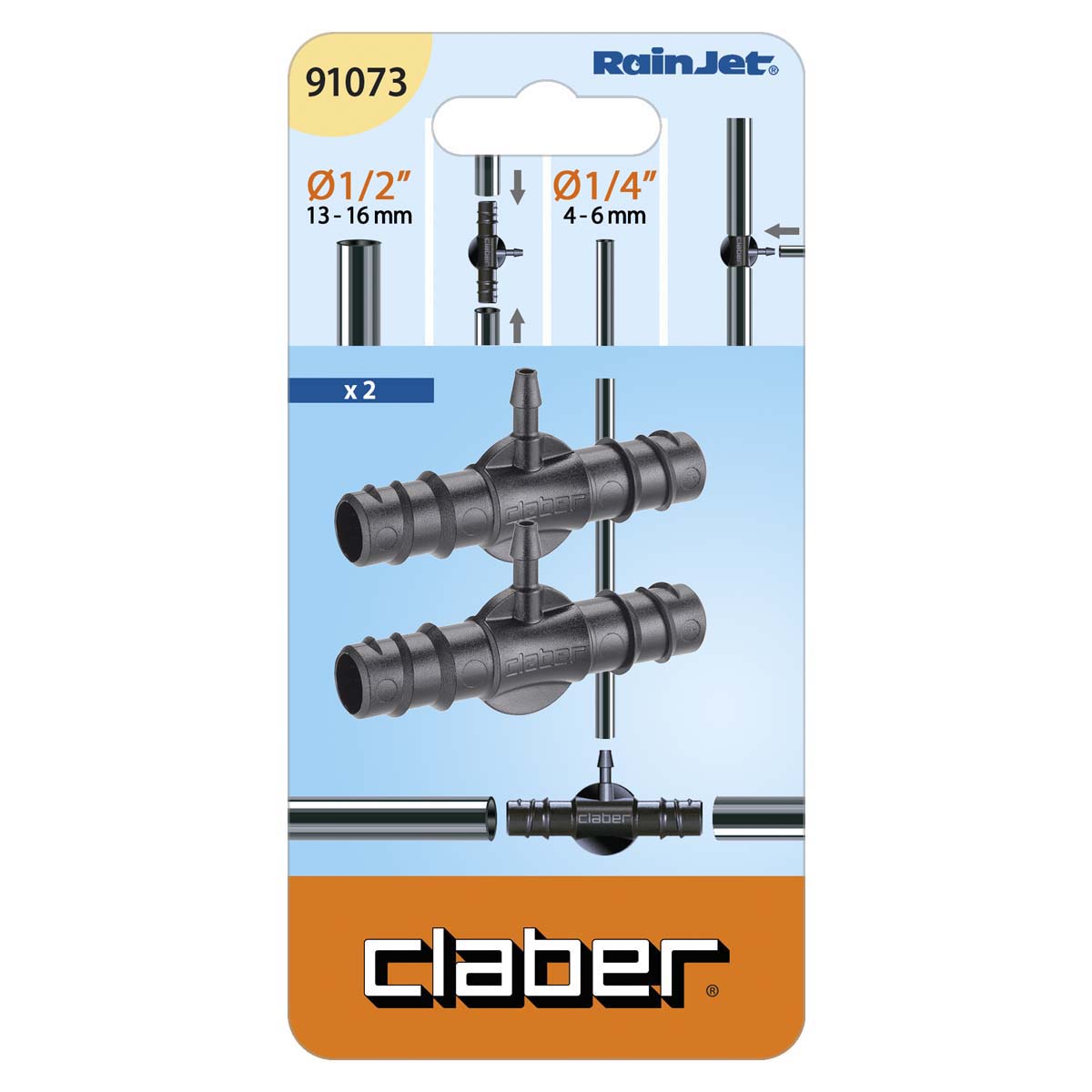 1/4" 2 Vie Accoppiamento modello 91073 2 x CLABER RAINJET 1/2" 