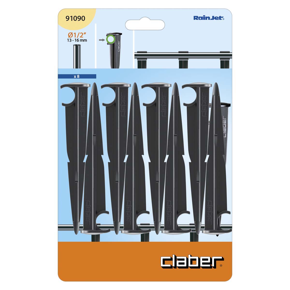 CLABER 91224 1/4" Support Stake,10 pack.New,boxed.FreeDelvry.Irrigation/Watering