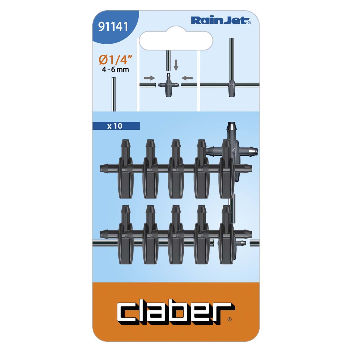 Claber Raccordo A Tre Vie 1/2″ – 2 Pezzi – Per Tubo PE 13-16 Mm E Irrigatori