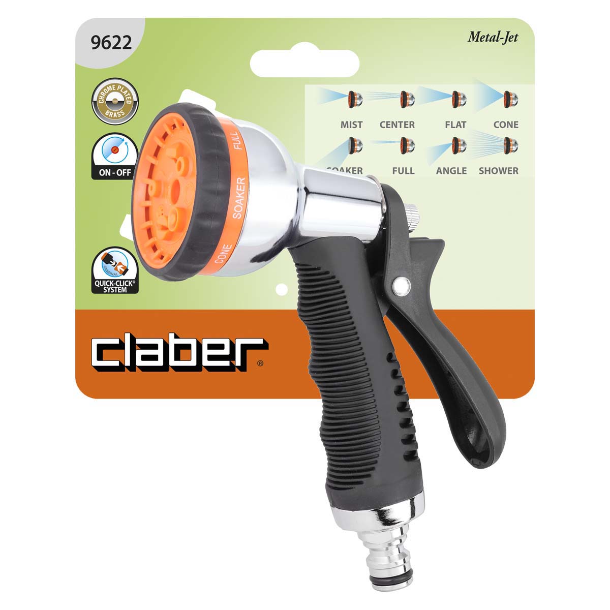 CLABER PISTOLA MULTIFUNZIONE 8 tipi getto per il giardino a spruzzo 9622 